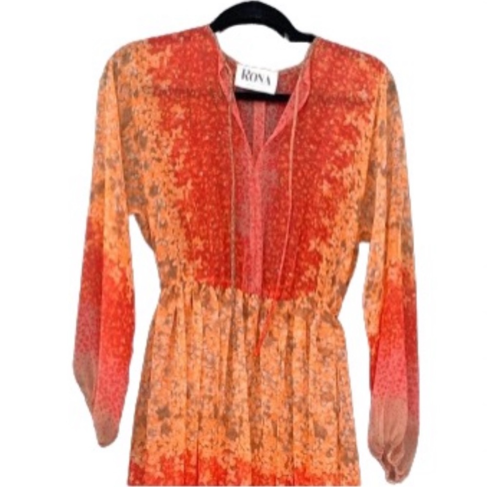 Vintage Rona New York Sheer Floral Dress